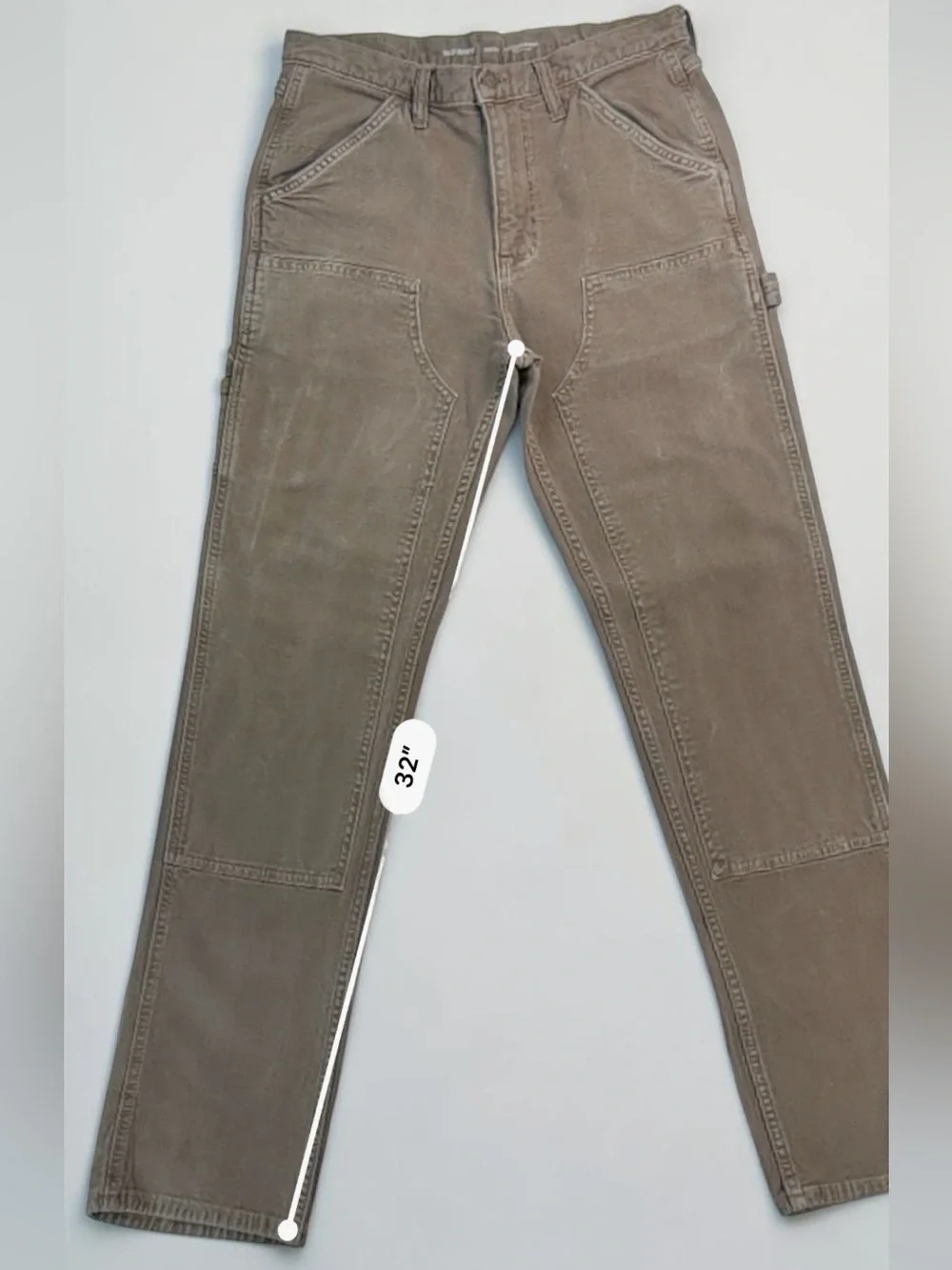 Old Navy Mens 32x34 90s Straight Carpenter Jeans Brown Workwear Flex